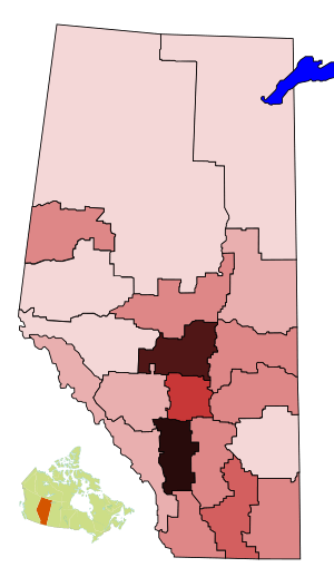 Alberta Census divisions - population density