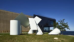 Alexander Liberman's "Argo" sculpture on the grounds of the Milwaukee Art Museum in Milwaukee, Wisconsin