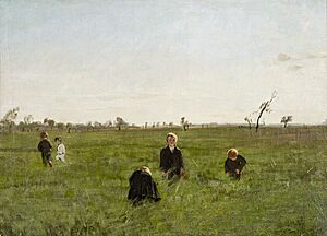 Anna Gerresheim - Spielende Kinder in eine Boddenwiese, um 1895
