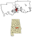 Autauga County and Elmore County Alabama Incorporated and Unincorporated areas Millbrook Highlighted 0148712