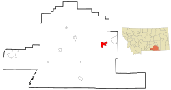 Location of Busby, Montana