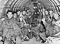 British Paratroops inside one of the C-47 transport aircraft