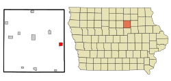 Location of Shell Rock, Iowa