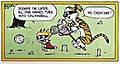 Calvin and Hobbes playing Calvinball
