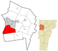 Chittenden County Vermont incorporated and unincorporated areas Shelburne highlighted