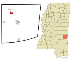 Location of Stonewall, Mississippi
