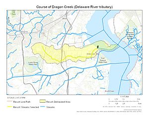 Course of Dragon Creek (Delaware River tributary)