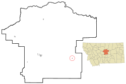 Location of Grass Range, Montana
