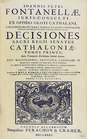 Fontanella - Decisiones sacri regii Senatus Cathaloniae, 1735 - 169