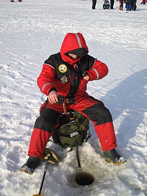 Ice fishing in miljoonapilkki fishing competition