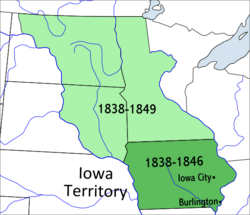 Location of Iowa Territory