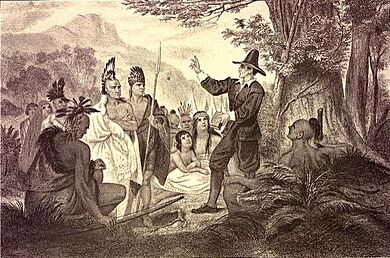 John Eliot, preaching to the Indians