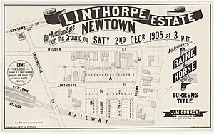 Linthorpe Estate Newtown 1905 Subdivision plan