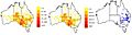 Lysiana exocarpi and subspecies distribution