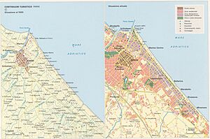 Map Tourist settlements 1992 - Rimini - Touring Club Italiano CART-TEM-108 (cropped)