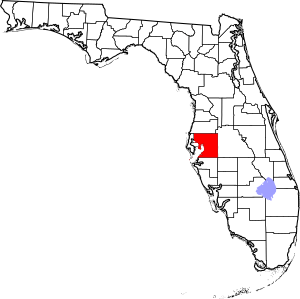 Map of Florida highlighting Hillsborough County