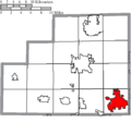 Map of Medina County Ohio Highlighting Wadsworth City