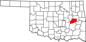 Map of Oklahoma highlighting McIntosh County
