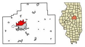 Location of Normal in McLean County, Illinois.