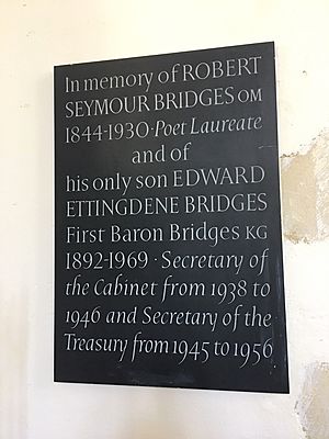 Memorial to Robert Bridges and Edward Bridges, 1st Baron Bridges, in St Nicholas-at-Wade