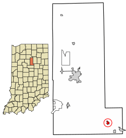 Location of Amboy in Miami County, Indiana.