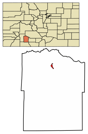 Location of the City of Creede in the Mineral County, Colorado.