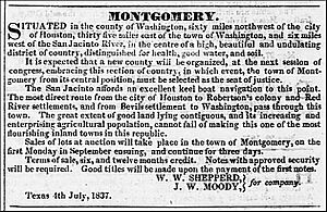 Montgomery, Texas Advertisement