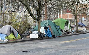 Northeast Portland homeless camp tents