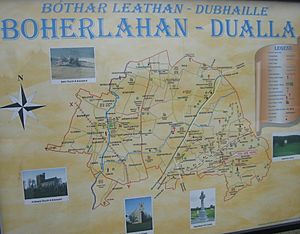 Boherlahan-Dualla tourist sign in Dualla village