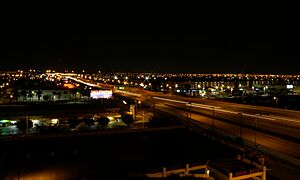 Palmetto Expressway at night in the direction toward Hialeah Gardens