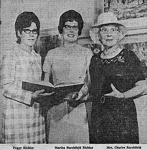 Photograph of Peggy Richter, Martha Burchfield Richter, and Mrs. Charles Burchfield