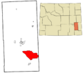 Platte County Wyoming incorporated and unincorporated areas Slater highlighted