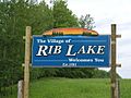 Rib Lake Welcome Sign