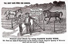 Safety Barb Wire Advertisement Circa 1895