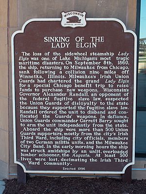 Sinking of The Lady Elgin sign 7930