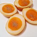 Smoked eggs - close-up view