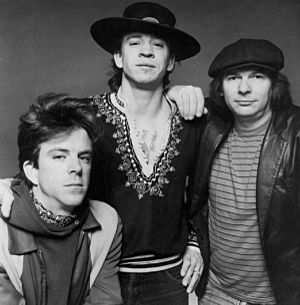 Stevie Ray Vaughn and Double Trouble (1983 publicity photo by Don Hunstein)