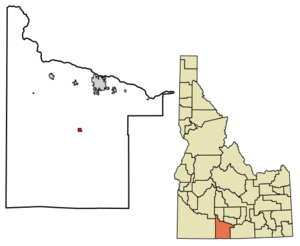 Location of Hollister in Twin Falls County, Idaho.