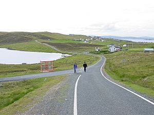 Whalsay road from Symbister to Isbister