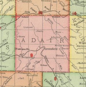 Adair County, Iowa map from 1903