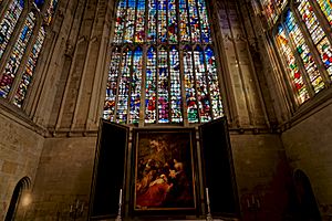 Cambridge - King's College Chapel 1446-1544 - Choir - View East on Altarpiece- Adoration of the Magi 1641 by Peter Paul Rubens II