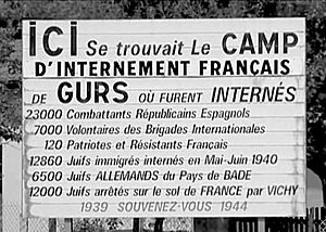 Camp de Gurs panneau mémoriel 1980