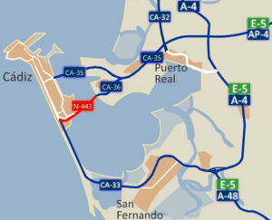 Carreteras de la Bahía de Cádiz (sector sur)