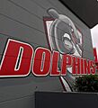 Dolphins rugby league sign on wall