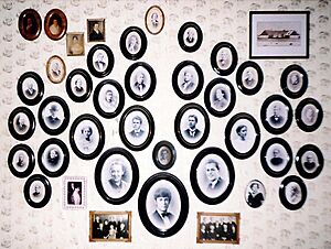 Family image tree on a wall