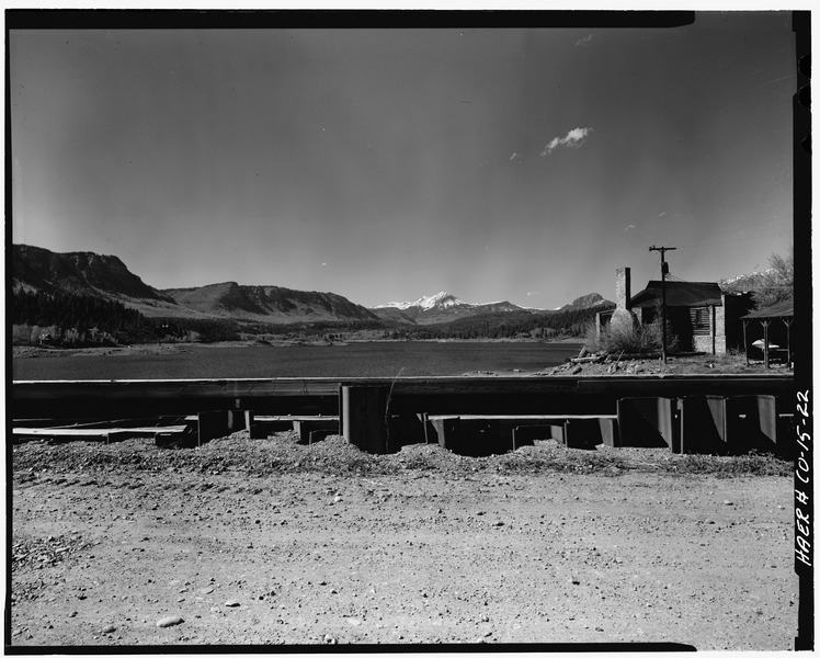 GENERAL VIEW; ELECTRA LAKE FROM CREST OF DAM AT EAST END-1980 - Terminal Dam, Tacoma, La Plata County, CO HAER COLO,33-TAC.V,4-22
