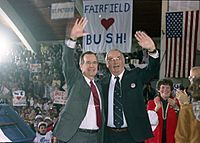 George H. W. Bush campaigns with Lowell Weicker