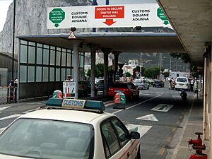 Gibraltar Customs side of the Spain-Gibraltar frontier, Winston Churchill Avenue, Gibraltar