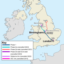 High Speed 2 phases map 2023