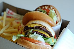 In-N-Out Burger cheeseburger and fries